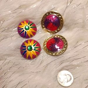 2 pairs of vintage 80s earrings